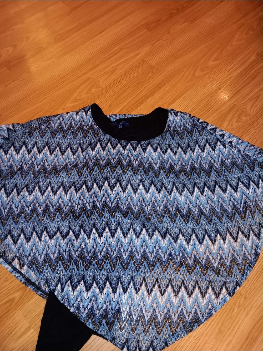 Apt. 9 Blue Chevron Knit Blouse
